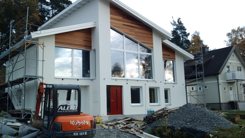 Nybyggd villa.